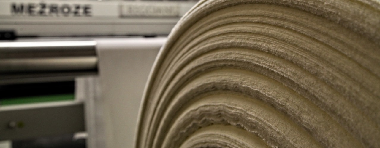 Start of bleached fabric output